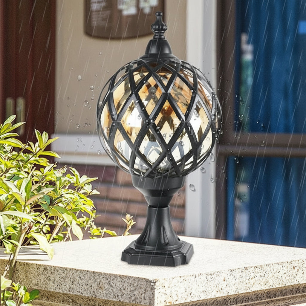 Arek Lattice Cage Pillar Light Black | Celestre