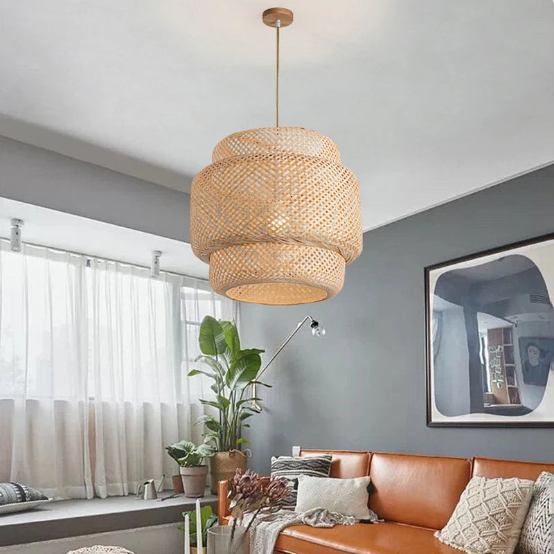 Brilo Woven Bamboo Pendant Light | Celestre