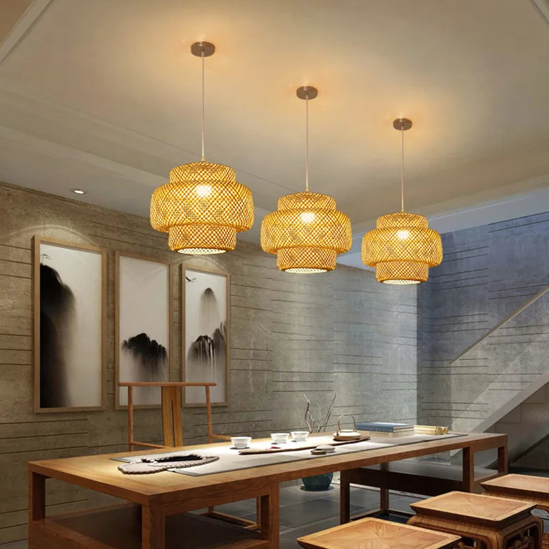 Brilo Woven Bamboo Pendant Light | Celestre