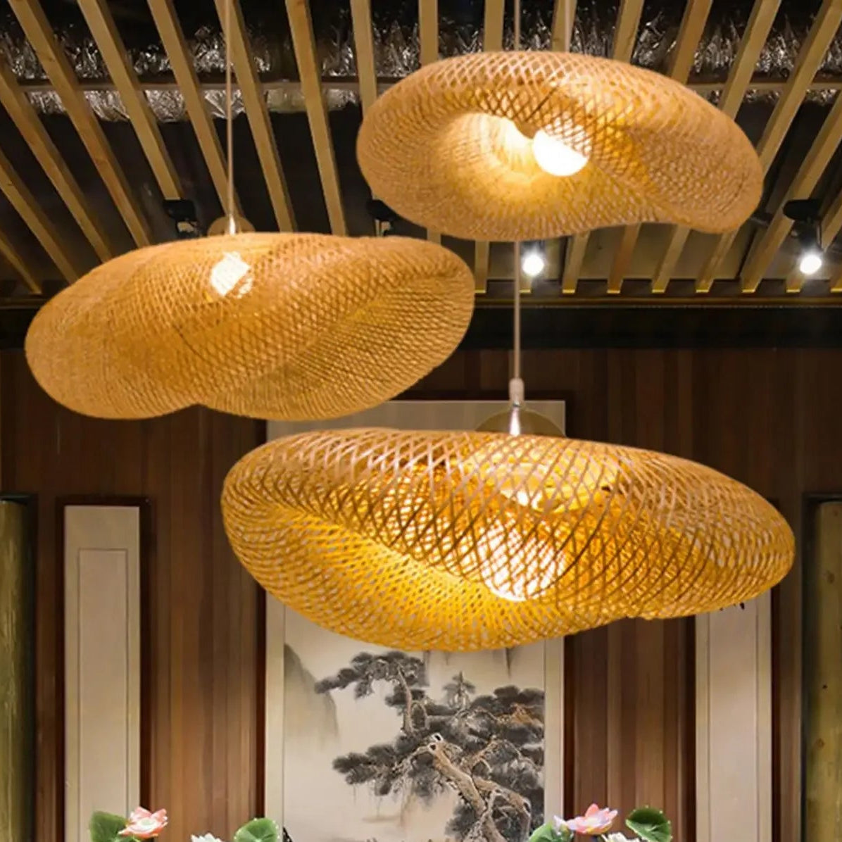 Sorel Bamboo Wicker Chandelier | Celestre