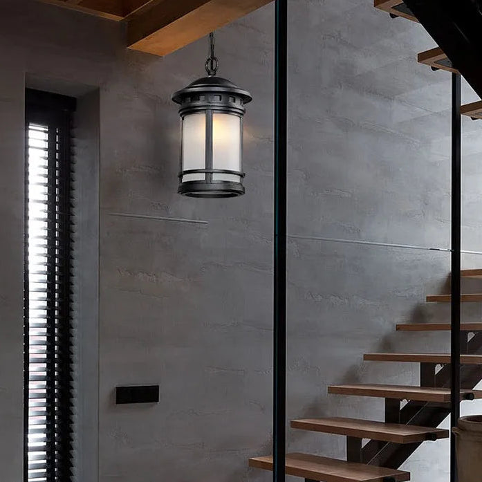 Hese Etched Lantern Outdoor Pendant Light | Celestre