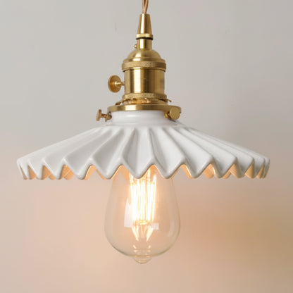 Osta Pleated Ceramic Pendant Light | Celestre