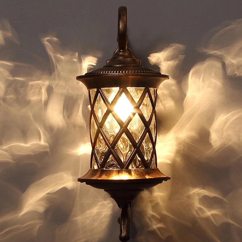 Hila Scroll Arm Lattice Outdoor Wall Light | Celestre