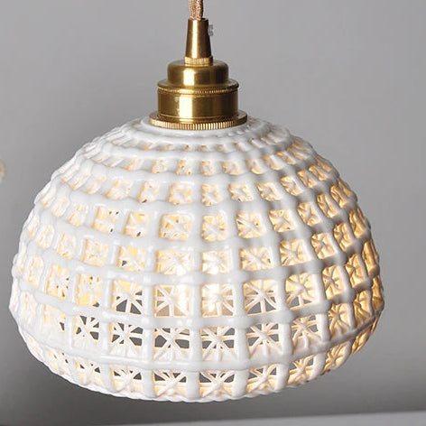 Brio Ceramic Reticulated Pendant Light | Celestre