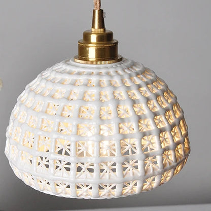 Brio Ceramic Reticulated Pendant Light | Celestre