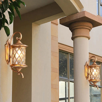 Hila Scroll Arm Lattice Outdoor Wall Light Bronze | Celestre