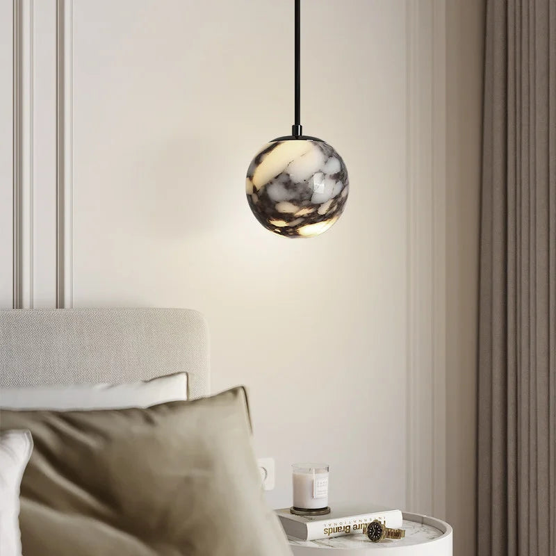 Emma Globe Marble Pendant Light | Celestre