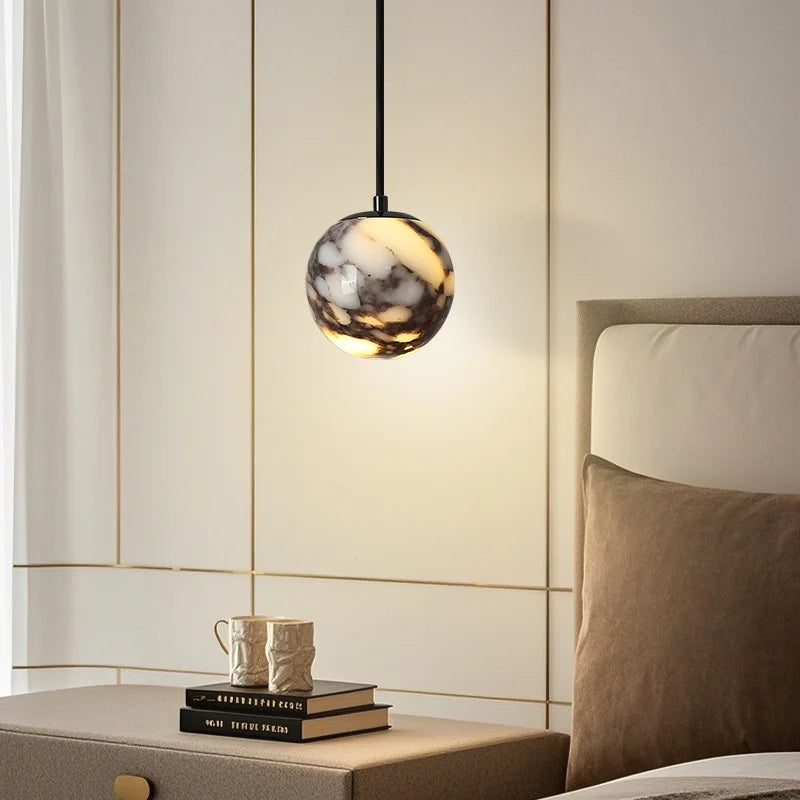 Emma Globe Marble Pendant Light | Celestre