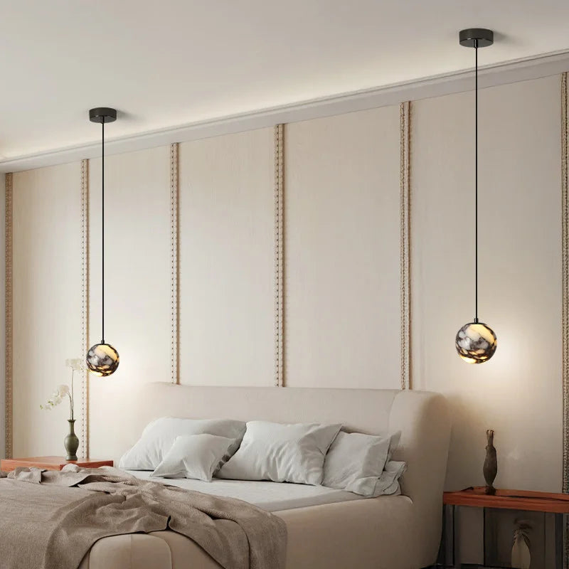 Emma Globe Marble Pendant Light | Celestre