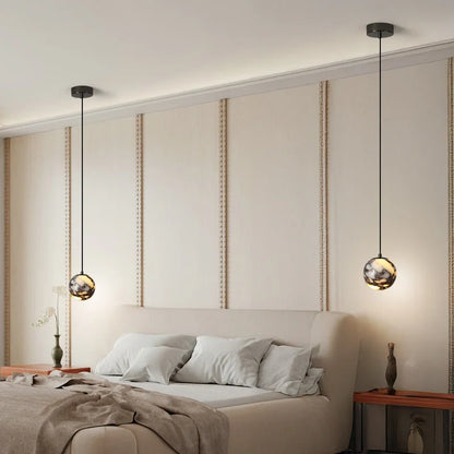 Emma Globe Marble Pendant Light | Celestre