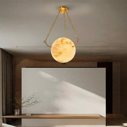 Jire Globe Alabaster Pendant Light | Celestre