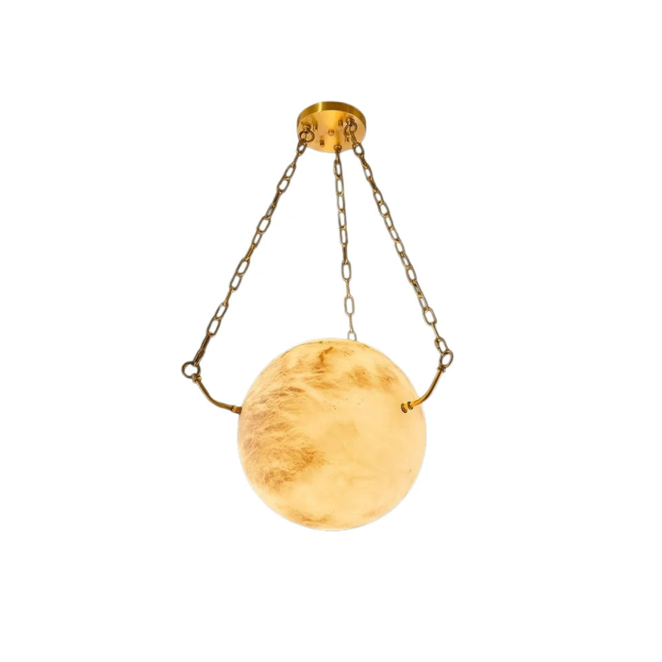 Jire Globe Alabaster Pendant Light | Celestre