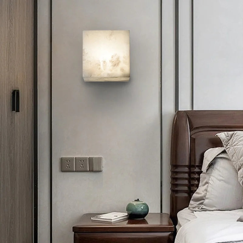 Mavi Alabaster Cube Wall Light | Celestre