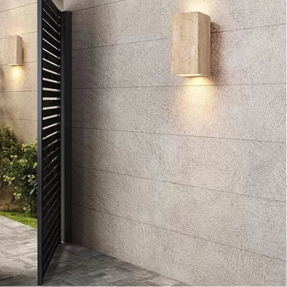 Biti Travertine Outdoor Wall Light | Celestre