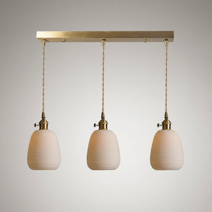 Texa Ceramic Dome Pendant Light 3 Head Linear | Celestre