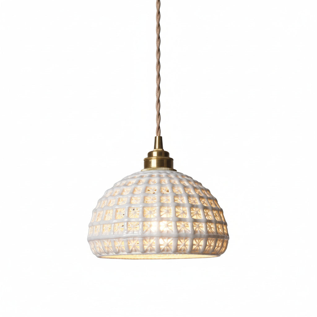 Brio Ceramic Reticulated Pendant Light | Celestre