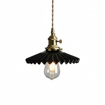 Osta Pleated Ceramic Pendant Light | Celestre
