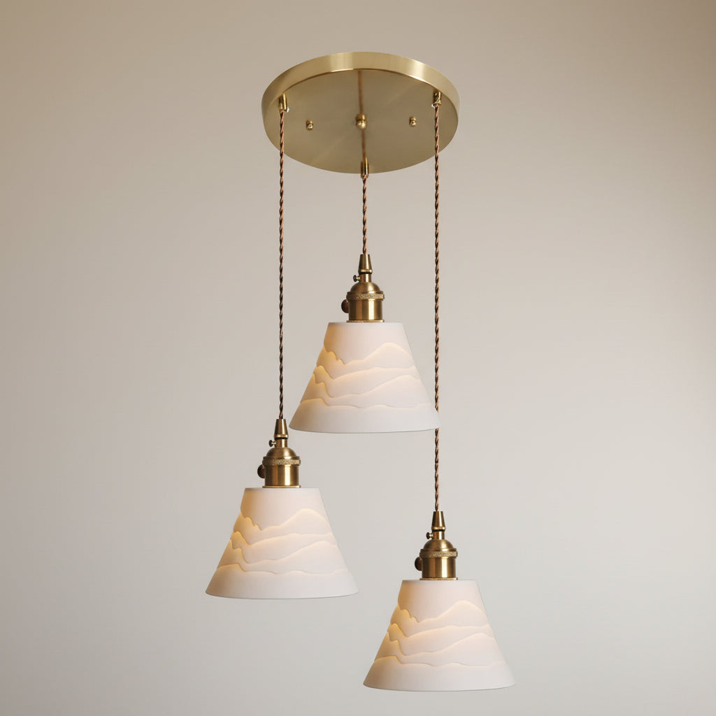 Seza Ceramic Bell Pendant Light 3 Heads Circular | Celestre