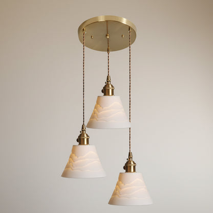 Seza Ceramic Bell Pendant Light 3 Heads Circular | Celestre