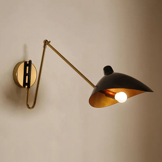 Nexo Duckbill Swing Arm Wall Light Black and Gold | Celestre