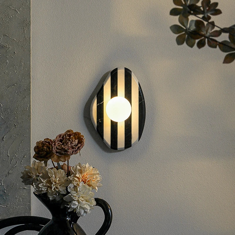 Jiwa Ovoid Zebra Wall Light Black | Celestre