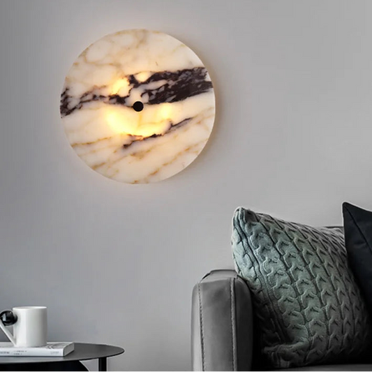 Lazi Marble Disc Backlit Wall Light D 30 cm | Celestre