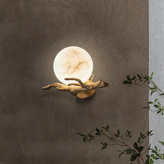 Rila Outdoor Marble Moon Wall Light Shade D 15 cm | Celestre