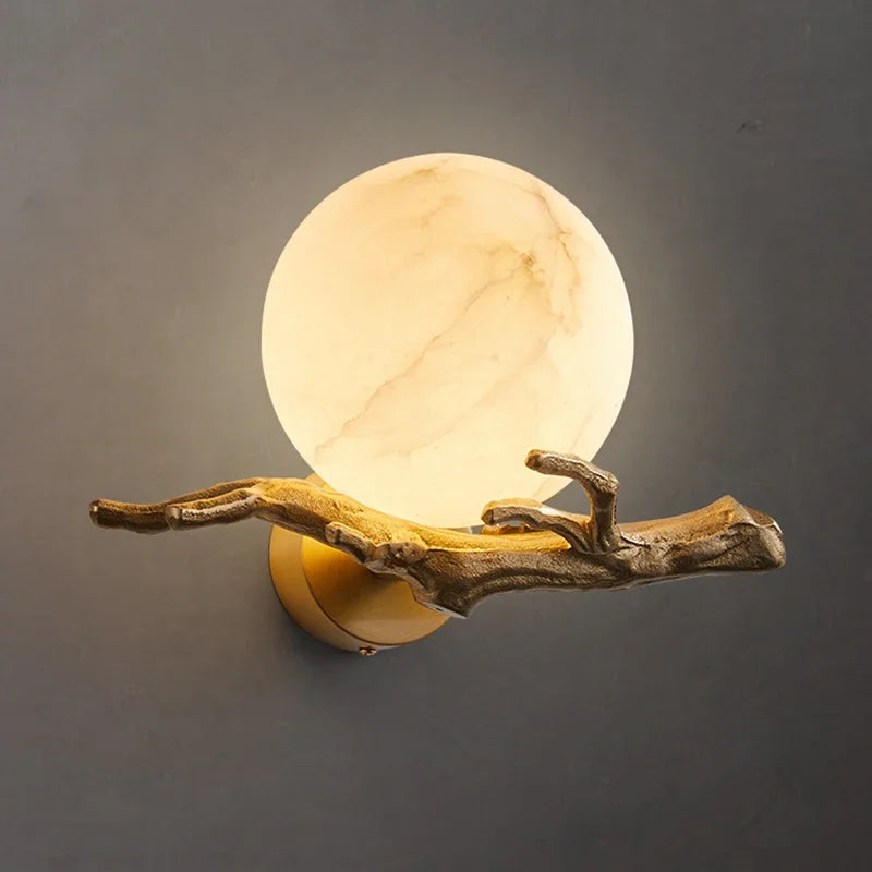 Rila Outdoor Marble Moon Wall Light Shade D 18 cm | Celestre