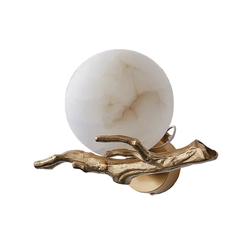 Rila Outdoor Marble Moon Wall Light | Celestre