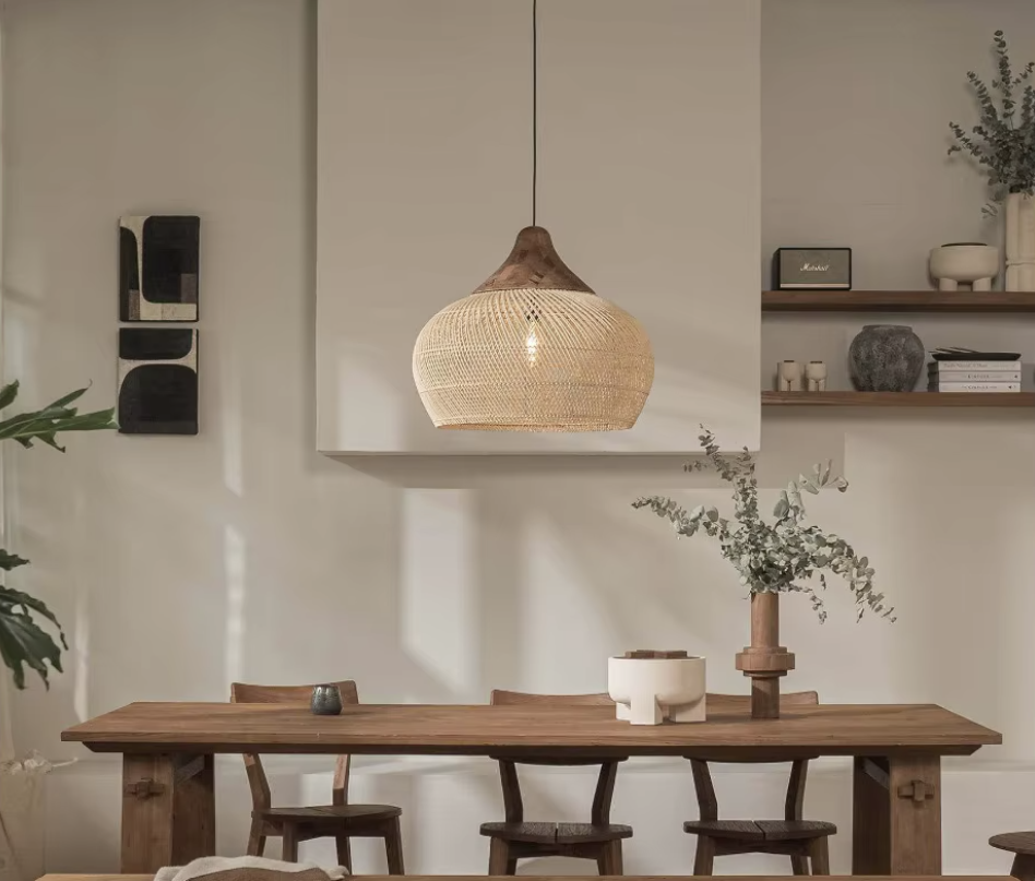 Ivor Wabi-sabi Rattan Pendant Light Beige | Celestre