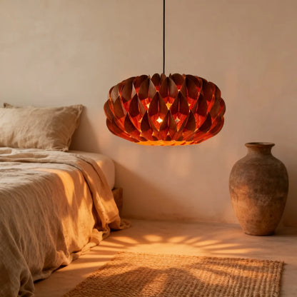 Gris Japandi Veneer Pendant Light | Celestre