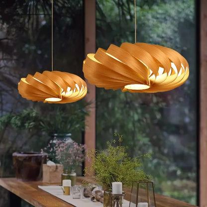 Tela Veneer Helix Pendant Light | Celestre