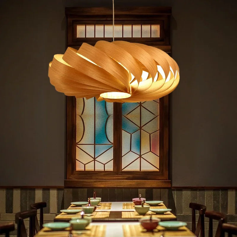 Tela Veneer Helix Pendant Light | Celestre