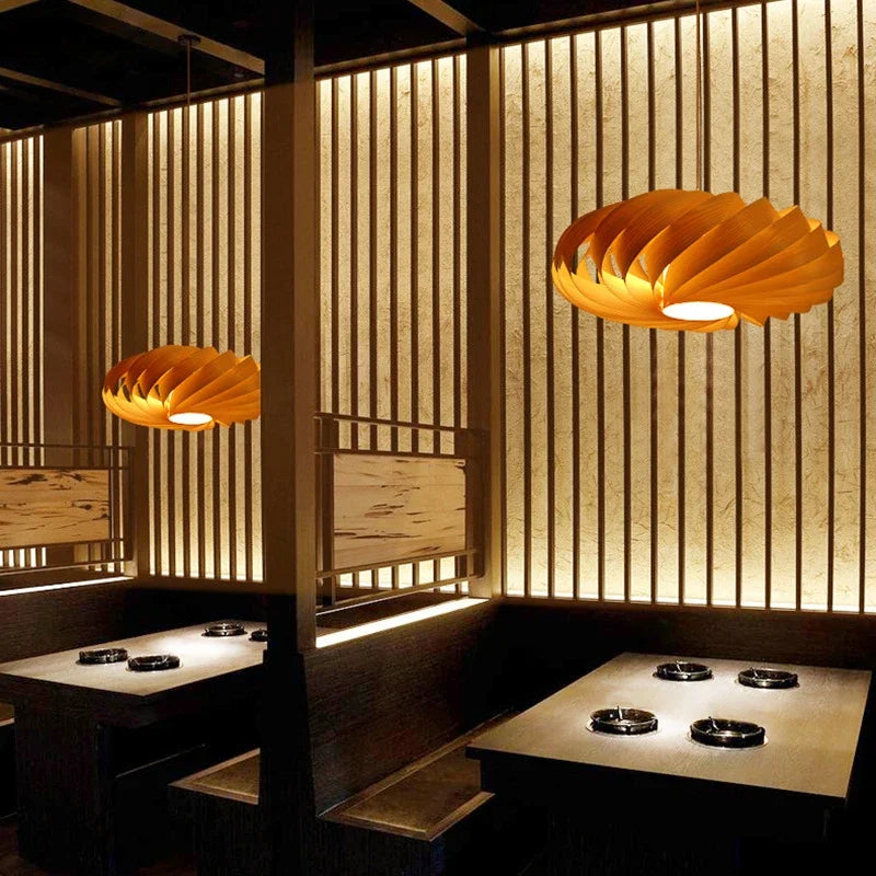 Tela Veneer Helix Pendant Light | Celestre