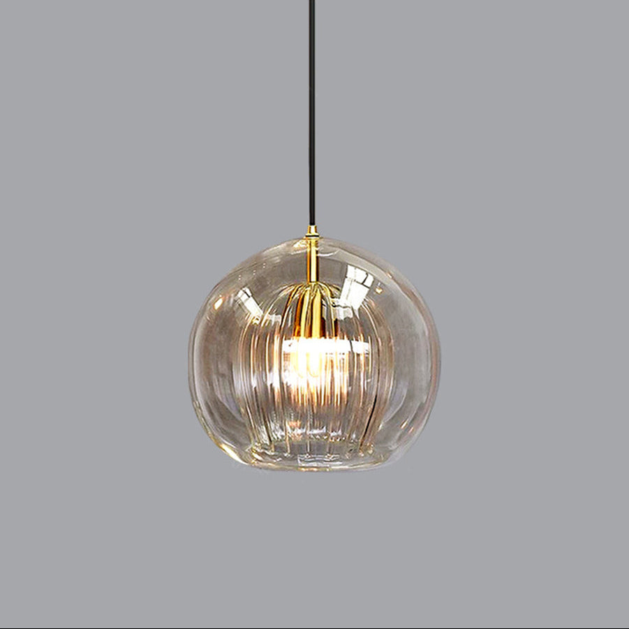 Calen Glass Globe Pendant Light Smoky Gray | Celestre