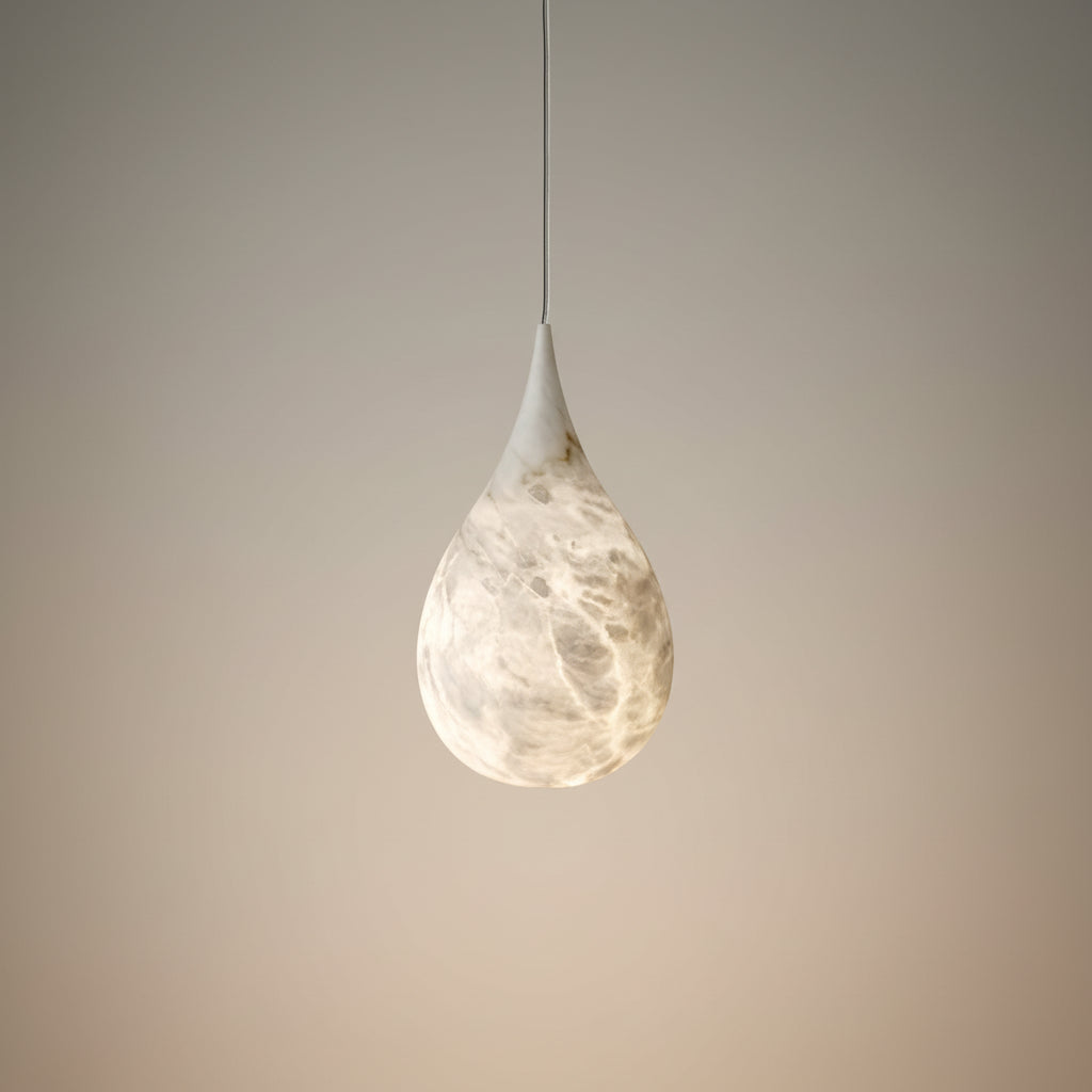 Fyna Alabaster Teardrop Pendant Light D 15 cm x H 30 cm | Celestre