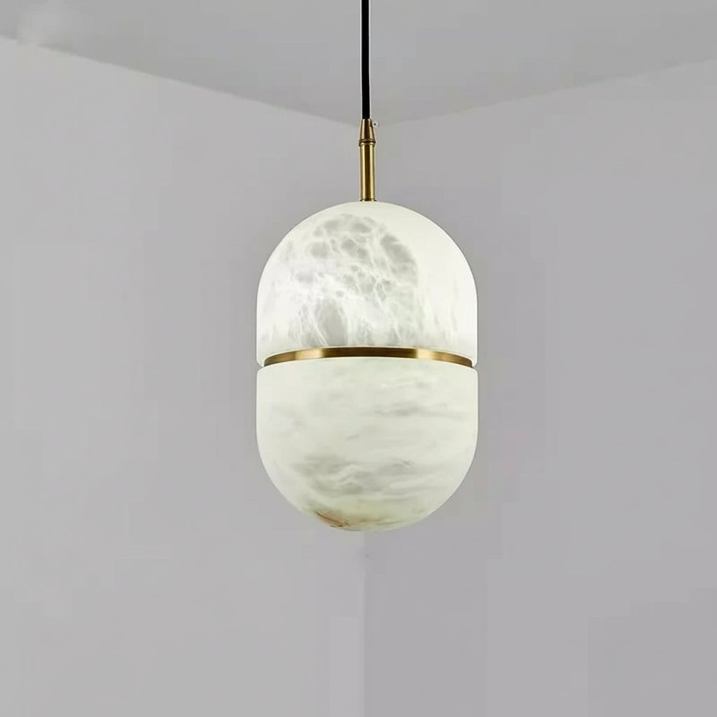 Enver Alabaster Capsule Pendant Light D 18 cm x H 26 cm | Celestre