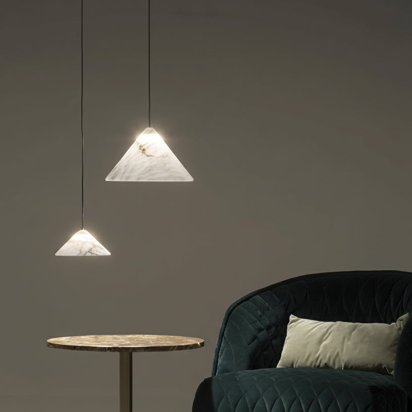 Brix Alabaster Conical Pendant Light | Celestre