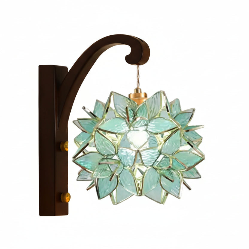 Bevir Petal Tiffany Wall Light Sea Green | Celestre