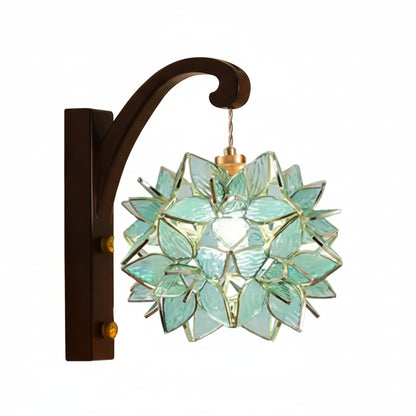 Bevir Petal Tiffany Wall Light Sea Green | Celestre
