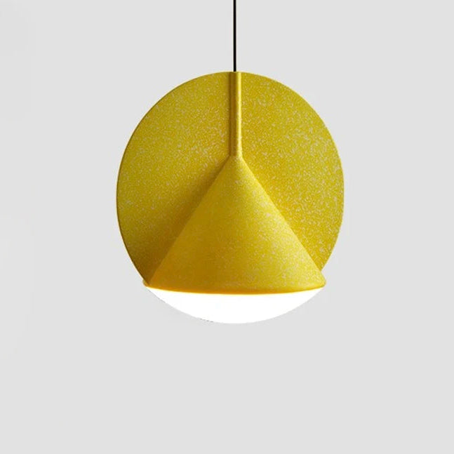 Teli Acoustic Felt Conical Disc Pendant Light Yellow | Celestre