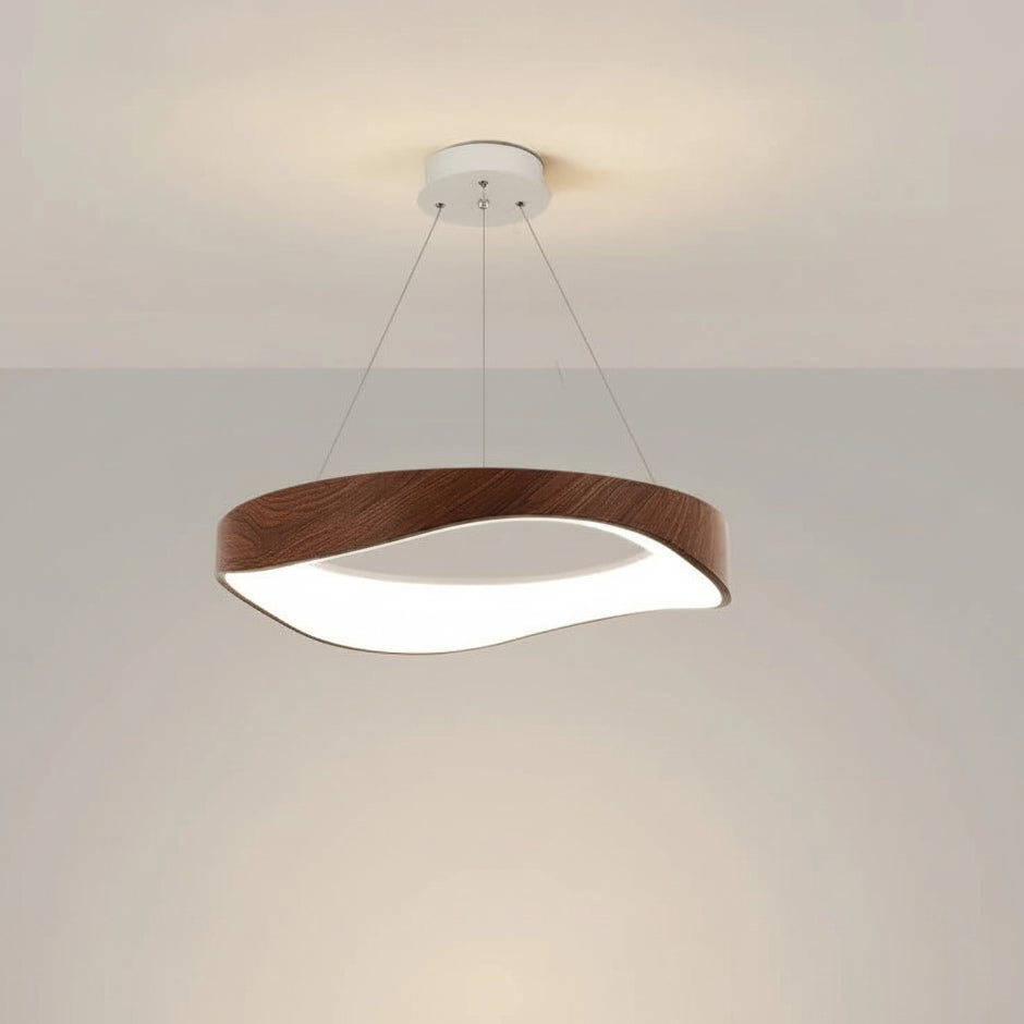 Jyni Wavy Ring Led Pendant Light Brown D 40 cm | Celestre