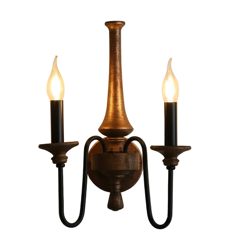 Navo Rustic Wood Spindle Wall Light | Celestre