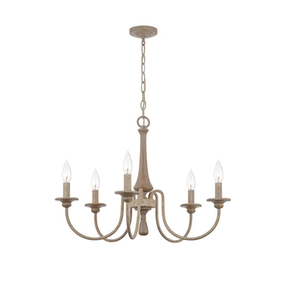 Luvo Wood Spindle Chandelier Log Wood 5 Heads | Celestre