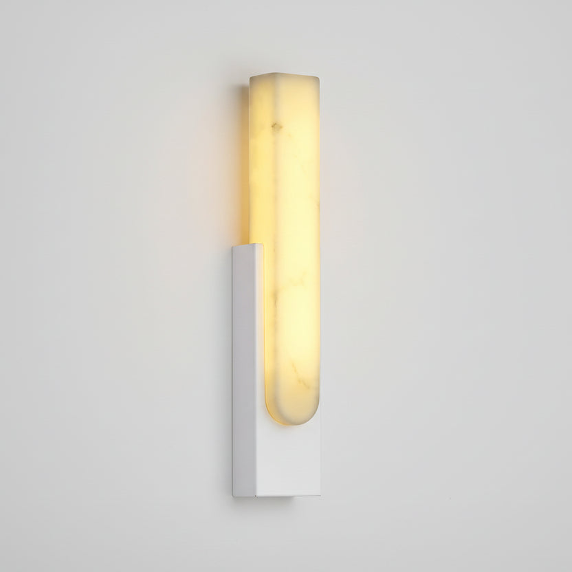 Nemi Alabaster Linear Oval Wall Light White | Celestre