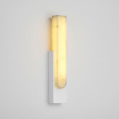 Nemi Alabaster Linear Oval Wall Light White | Celestre