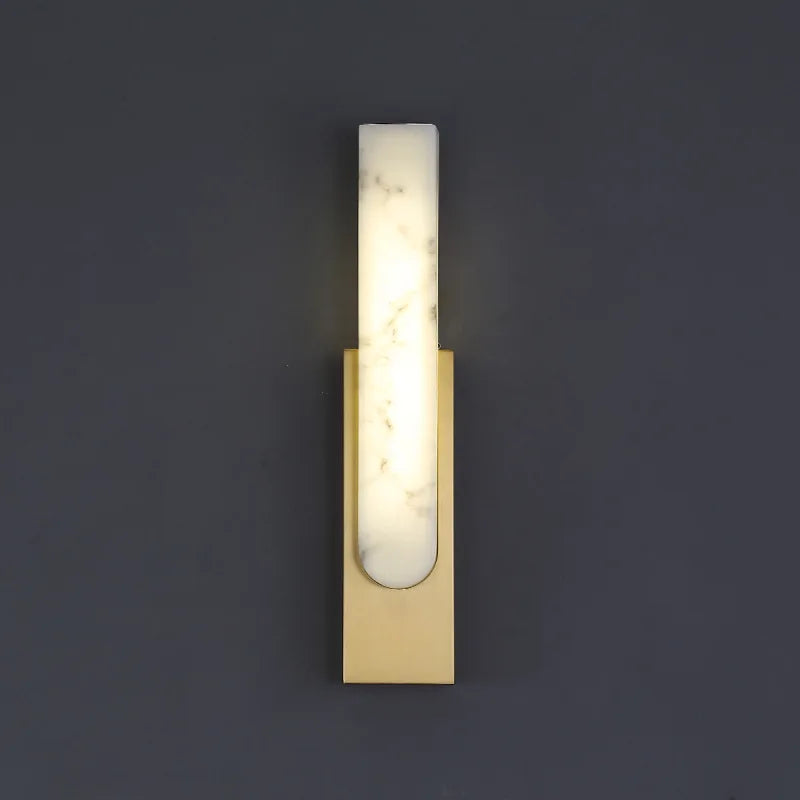 Nemi Alabaster Linear Oval Wall Light Gold | Celestre