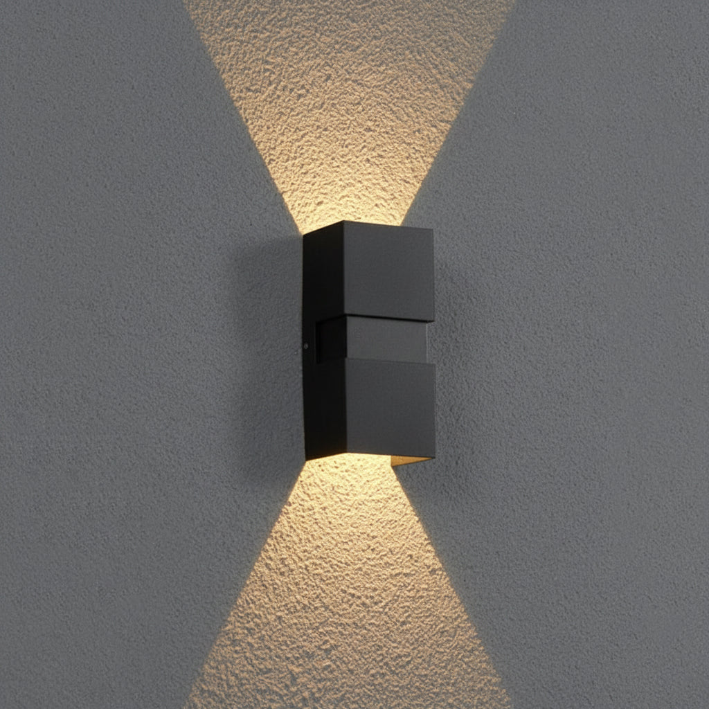 Dene Rectangular Outdoor Wall Light Black | Celestre