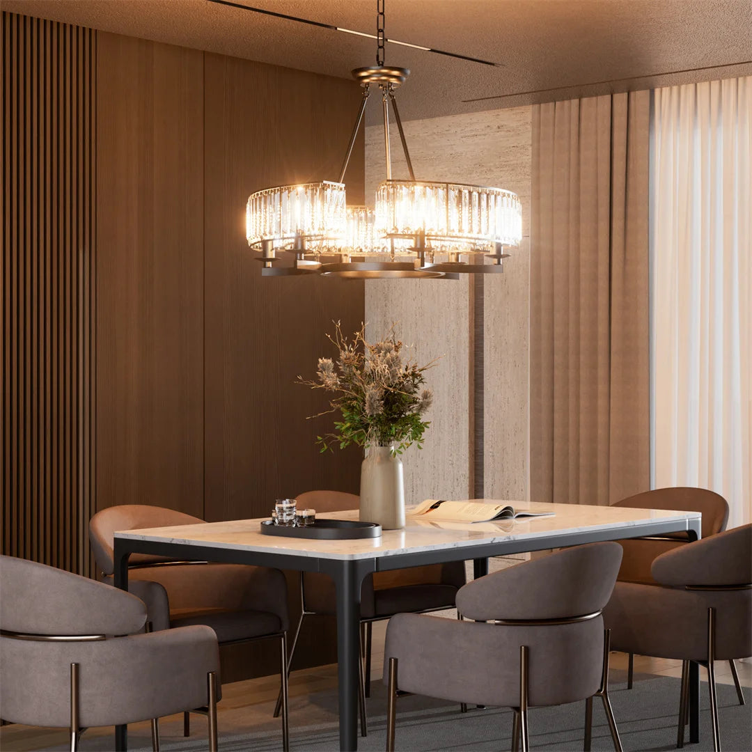 Beor Tiered Crystal Round Chandelier | Celestre