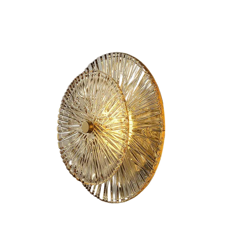 Erel Ribbed Layered Round Wall Light | Celestre